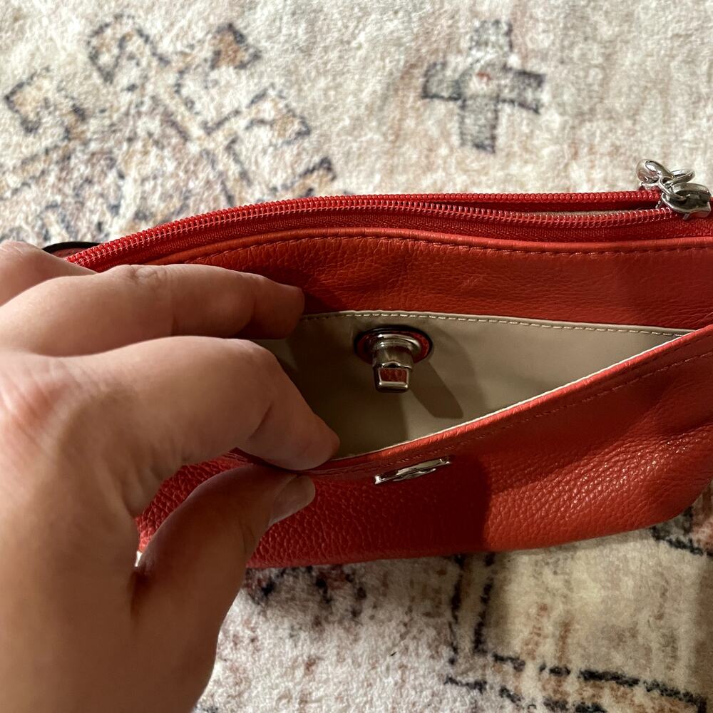Coach F49472 Park Leather Medium Wristlet in Tearose Coral - Picture 4 of 8